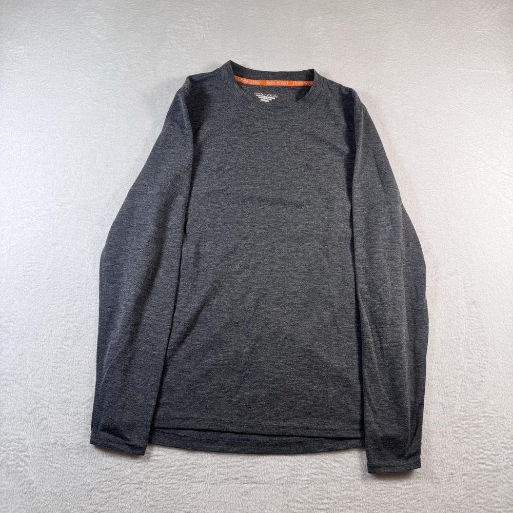 Omni-Wool Shirt Mens Large Gray Long Sleeve Wool‎ Blend Thermal Base Layer Top